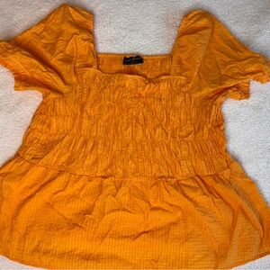 Lane Bryant Vibrant Orange Smocked Top